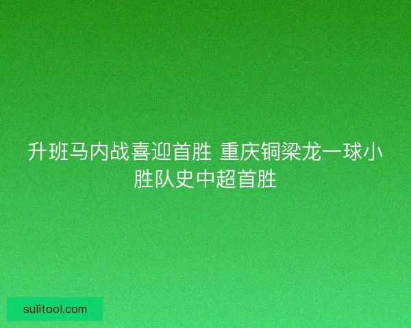 升班马内战喜迎首胜 重庆铜梁龙一球小胜队史中超首胜 升班马内战喜迎首胜 重庆铜梁龙一球小胜队史中超首胜